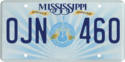 MS license plate OJN460