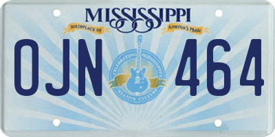 MS license plate OJN464