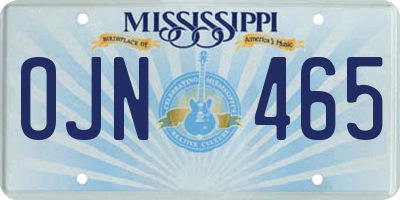 MS license plate OJN465
