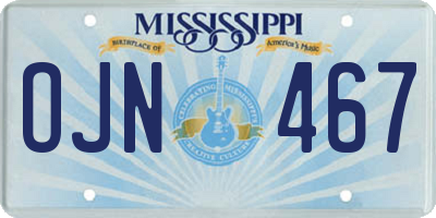 MS license plate OJN467