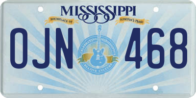 MS license plate OJN468