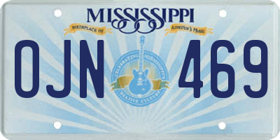 MS license plate OJN469