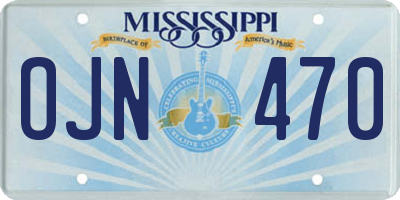 MS license plate OJN470