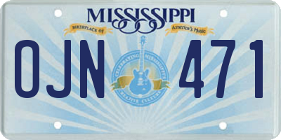 MS license plate OJN471
