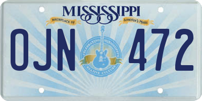MS license plate OJN472