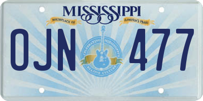 MS license plate OJN477