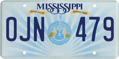 MS license plate OJN479