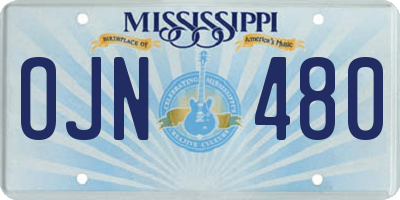 MS license plate OJN480