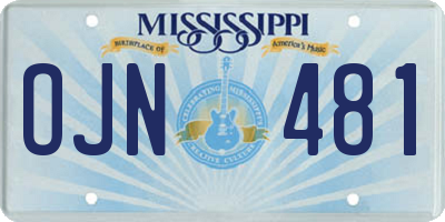 MS license plate OJN481