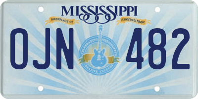 MS license plate OJN482