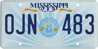 MS license plate OJN483