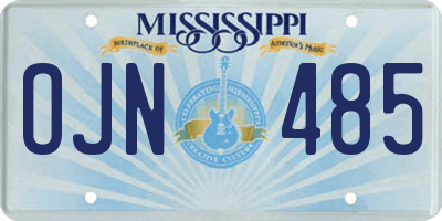 MS license plate OJN485
