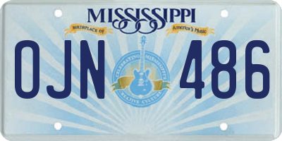 MS license plate OJN486