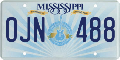 MS license plate OJN488