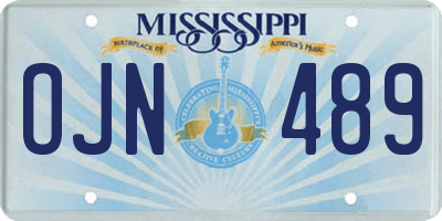 MS license plate OJN489