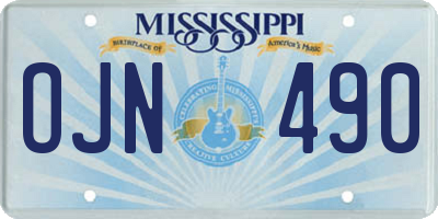 MS license plate OJN490