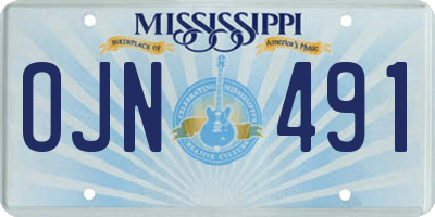 MS license plate OJN491