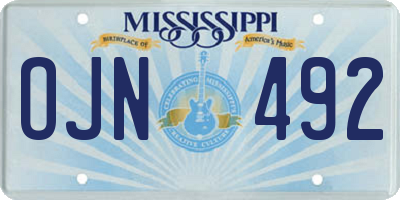 MS license plate OJN492