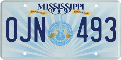 MS license plate OJN493