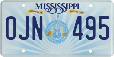 MS license plate OJN495