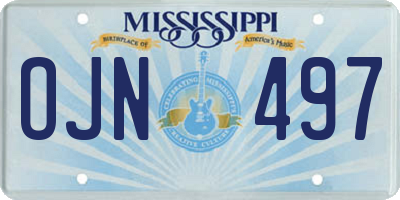 MS license plate OJN497