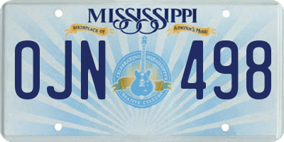 MS license plate OJN498