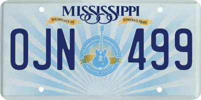 MS license plate OJN499