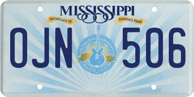 MS license plate OJN506