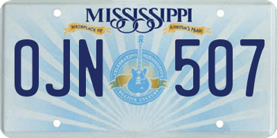 MS license plate OJN507
