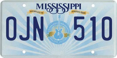 MS license plate OJN510