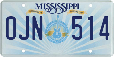 MS license plate OJN514