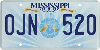 MS license plate OJN520