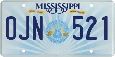 MS license plate OJN521