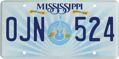 MS license plate OJN524