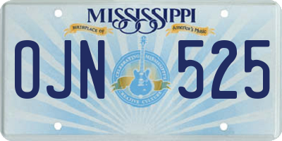 MS license plate OJN525
