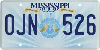 MS license plate OJN526