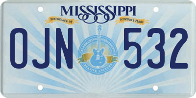 MS license plate OJN532