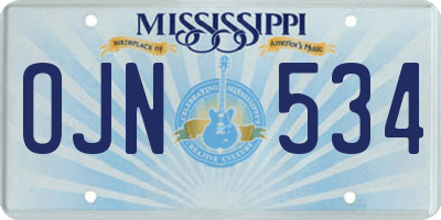 MS license plate OJN534