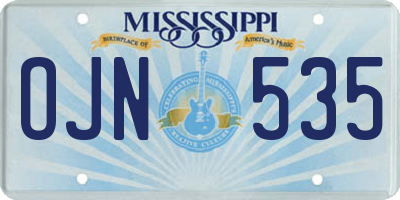 MS license plate OJN535