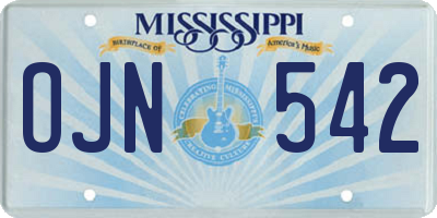 MS license plate OJN542