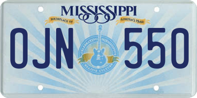 MS license plate OJN550