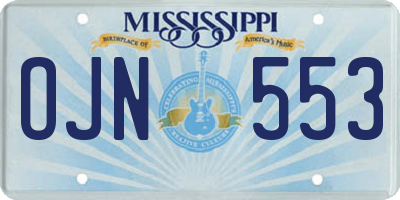 MS license plate OJN553