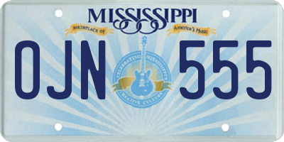 MS license plate OJN555