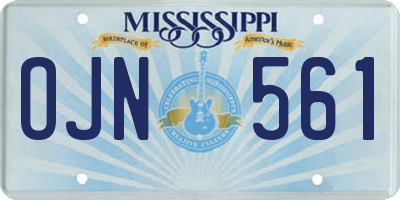 MS license plate OJN561