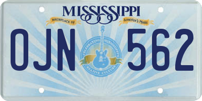 MS license plate OJN562
