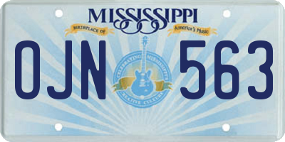 MS license plate OJN563