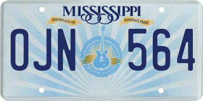 MS license plate OJN564