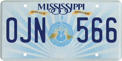 MS license plate OJN566