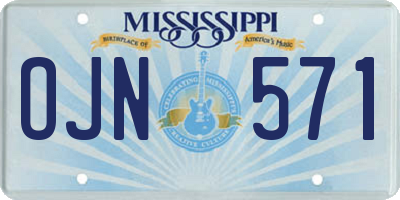 MS license plate OJN571