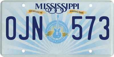 MS license plate OJN573
